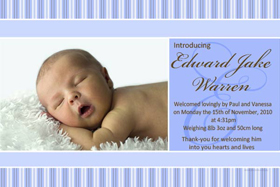 Boy Birth Announcements and Baby Thank You Photo Cards BA18-Photo cards, personalised photo cards, photocards, personalised photocards, baby cards, personalised baby cards, birth announcements, personalised birth announcements, christening invitations, personalised christening invitations, personalised invitations, personalised announcements, invitations, announcements, photo invitations, photo announcements, personalised photo invitations, personalised photo announcements, announcement cards, announcement photo cards, photo christening invitations, photo announcements, birthday invitations, personalised birthday invitations, photo birthday invitations, photocard birth announcements, photo card birth announcements, personalised photo card birth announcement, personalised photo birthday invitation, personalised invites, birth celebrations, personalised celebrations, personalised birth celebrations, baptism invitations, personalised baptism invitations, personalised photo baptism invitations, pregnancy announcements, pregnancy announcement cards,  pregnancy cards, personalised pregnancy announcements, personalised pregnancy announcement cards, personalised pregnancy cards, baby shower invitations, personalised baby shower invitations, engagement invitations, personalised engagement invitations, photo engagement invitations, personalised photo engagement invitations, engagement photo cards, save the date cards, personalised save the date cards, photo save the date cards, wedding thank-you cards, personalised wedding thank-you cards, wedding thank-you photo cards,
