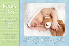 Boy Birth Announcements and Baby Thank You Photo Cards BA30-Photo cards, personalised photo cards, photocards, personalised photocards, baby cards, personalised baby cards, birth announcements, personalised birth announcements, personalised announcements, photo announcements, personalised photo announcements, announcement cards, announcement photo cards, photo announcements, photocard birth announcements, photo card birth announcements, personalised photo card birth announcement, thank-you photo cards,