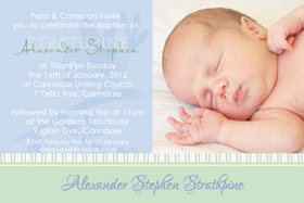 Boy Baptism, Christening and Naming Day Invitations and Thank You Photo Cards BC46-