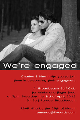 Engagement Photo Invitations and Thank You Photo Cards EI05-engagement invitation, wedding invitation, thankyou, wedding invitations, wedding cards, engagement invitations, wedding thankyou, wedding thankyou cards
