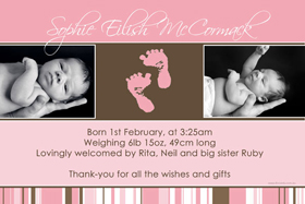 Girl Birth Announcements and Baby Thank You Photo Cards GA13-Photo cards, personalised photo cards, photocards, personalised photocards, baby cards, personalised baby cards, birth announcements, personalised birth announcements, christening invitations, personalised christening invitations, personalised invitations, personalised announcements, invitations, announcements, photo invitations, photo announcements, personalised photo invitations, personalised photo announcements, announcement cards, announcement photo cards, photo christening invitations, photo announcements, birthday invitations, personalised birthday invitations, photo birthday invitations, photocard birth announcements, photo card birth announcements, personalised photo card birth announcement, personalised photo birthday invitation, personalised invites, birth celebrations, personalised celebrations, personalised birth celebrations, baptism invitations, personalised baptism invitations, personalised photo baptism invitations, pregnancy announcements, pregnancy announcement cards,  pregnancy cards, personalised pregnancy announcements, personalised pregnancy announcement cards, personalised pregnancy cards, baby shower invitations, personalised baby shower invitations, engagement invitations, personalised engagement invitations, photo engagement invitations, personalised photo engagement invitations, engagement photo cards, save the date cards, personalised save the date cards, photo save the date cards, wedding thank-you cards, personalised wedding thank-you cards, wedding thank-you photo cards,
