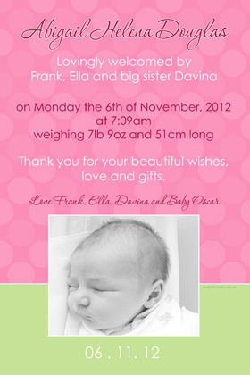 Girl Birth Announcements and Baby Thank You Photo Cards GA53-Photo cards, personalised photo cards, photocards, personalised photocards, baby cards, personalised baby cards, birth announcements, personalised birth announcements, christening invitations, personalised christening invitations, personalised invitations, personalised announcements, invitations, announcements, photo invitations, photo announcements, personalised photo invitations, personalised photo announcements, announcement cards, announcement photo cards, photo christening invitations, photo announcements, birthday invitations, personalised birthday invitations, photo birthday invitations, photocard birth announcements, photo card birth announcements, personalised photo card birth announcement, personalised photo birthday invitation, personalised invites, birth celebrations, personalised celebrations, personalised birth celebrations, baptism invitations, personalised baptism invitations, personalised photo baptism invitations, pregnancy announcements, pregnancy announcement cards,  pregnancy cards, personalised pregnancy announcements, personalised pregnancy announcement cards, personalised pregnancy cards, baby shower invitations, personalised baby shower invitations, engagement invitations, personalised engagement invitations, photo engagement invitations, personalised photo engagement invitations, engagement photo cards, save the date cards, personalised save the date cards, photo save the date cards, wedding thank-you cards, personalised wedding thank-you cards, wedding thank-you photo cards,