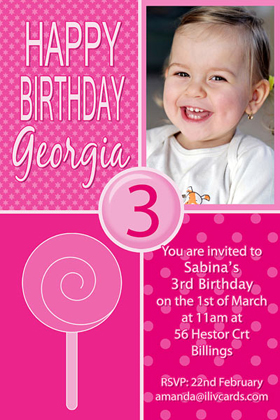 Girl Birthday Invitations and Thank you Photo Cards GB12-Photo cards, personalised photo cards, photocards, personalised photocards, personalised invitations, photo invitations, personalised photo invitations, invitation cards, invitation photo cards, photo invites, photocard birthday invites, photo card birth invites, personalised photo card birthday invitations, thank-you photo cards,