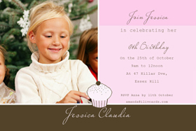 Girl Birthday Invitations and Thank You Photo Cards GB28-Photo cards, personalised photo cards, photocards, personalised photocards, personalised invitations, photo invitations, personalised photo invitations, invitation cards, invitation photo cards, photo invites, photocard birthday invites, photo card birth invites, personalised photo card birthday invitations, thankyou photo cards, cupcake invitations