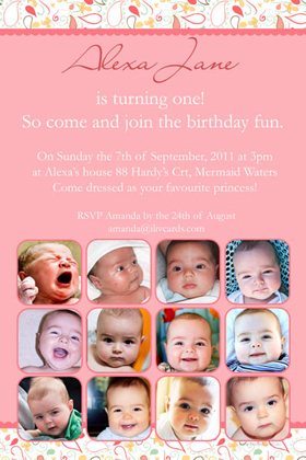 Girl Birthday Invitations and Thank you Photo Cards GB35-Photo cards, personalised photo cards, photocards, personalised photocards, personalised invitations, photo invitations, personalised photo invitations, invitation cards, invitation photo cards, photo invites, photocard birthday invites, photo card birth invites, personalised photo card birthday invitations, thank-you photo cards,