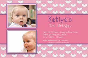 Girl Birthday Invitations and Thank You Photo Cards GB39-Photo cards, personalised photo cards, photocards, personalised photocards, personalised invitations, photo invitations, personalised photo invitations, invitation cards, invitation photo cards, photo invites, photocard birthday invites, photo card birth invites, personalised photo card birthday invitations, thank-you photo cards, star birthday photo invitations, heart birthday photo invitations