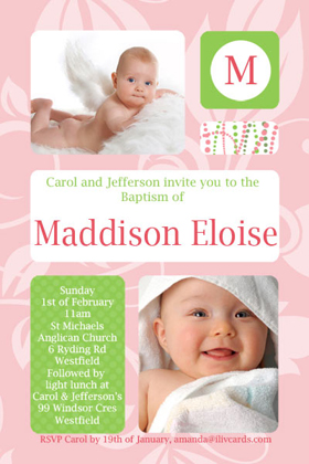 Girl Baptism, Christening and Naming Day Invitations and Thank You Photo Cards GC24-Photo cards, personalised photo cards, photocards, personalised photocards, personalised invitations, photo invitations, personalised photo invitations, invitation cards, invitation photo cards, photo invites, photocard birthday invites, photo card birth invites, personalised photo card birthday invitations, thank-you photo cards,