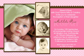 Girl Baptism, Christening and Naming Day Invitations and Thank You Photo Cards GC25-