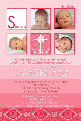 Girl Baptism, Christening and Naming Day Invitations and Thank You Photo Cards GC42-Photo cards, personalised photo cards, photocards, personalised photocards, personalised invitations, photo invitations, personalised photo invitations, invitation cards, invitation photo cards, photo invites, photocard birthday invites, photo card birth invites, personalised photo card birthday invitations, thank-you photo cards,