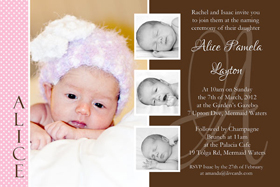Girl Baptism, Christening and Naming Day Invitations and Thank You Photo Cards GC48-