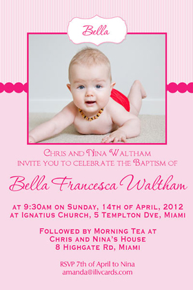 Girl Baptism, Christening and Naming Day Invitations and Thank You Photo Cards GC49-
