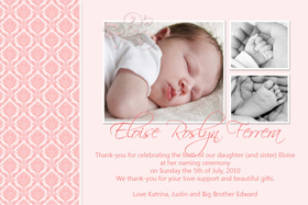 Girl Thank You Photo Cards for Baby, Baptism and Birthday GT01-Photo Cards, Photo invitations, Birth Announcements, Birth Announcement Cards, Christening Photo Invitations, Baptism Photo Invitations, Naming Day Photo Invitaitons, Birthday  Photo Invitations, Pregnancy Announcement Cards,Thankyou Photo Cards