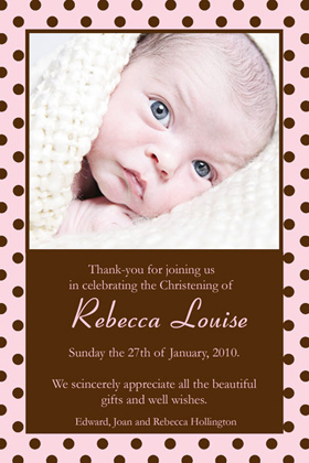 Girl Thank You Photo Cards for Baby, Baptism and Birthday GT02-Photo Cards, Photo invitations, Birth Announcements, Birth Announcement Cards, Christening Photo Invitations, Baptism Photo Invitations, Naming Day Photo Invitaitons, Birthday  Photo Invitations, Pregnancy Announcement Cards,Thankyou Photo Cards
