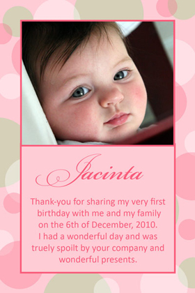 Girl Thank You Photo Cards for Baby, Baptism and Birthday GT04-Photo Cards, Photo invitations, Birth Announcements, Birth Announcement Cards, Christening Photo Invitations, Baptism Photo Invitations, Naming Day Photo Invitaitons, Birthday  Photo Invitations, Pregnancy Announcement Cards,Thankyou Photo Cards