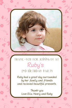 Girl Thank You Photo Cards for Baby, Baptism and Birthday GT06-Photo Cards, Photo invitations, Birth Announcements, Birth Announcement Cards, Christening Photo Invitations, Baptism Photo Invitations, Naming Day Photo Invitaitons, Birthday  Photo Invitations, Pregnancy Announcement Cards,Thankyou Photo Cards