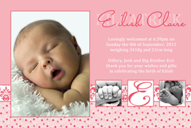 Girl Thank You Photo Cards for Baby, Baptism and Birthday GT22-Photo Cards, Photo invitations, Birth Announcements, Birth Announcement Cards, Christening Photo Invitations, Baptism Photo Invitations, Naming Day Photo Invitaitons, Birthday  Photo Invitations, Pregnancy Announcement Cards,Thankyou Photo Cards