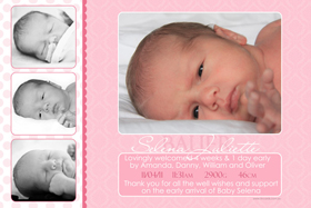 Girl Thank You Photo Cards for Baby, Baptism and Birthday GT27-Photo Cards, Photo invitations, Birth Announcements, Birth Announcement Cards, Christening Photo Invitations, Baptism Photo Invitations, Naming Day Photo Invitaitons, Birthday  Photo Invitations, Pregnancy Announcement Cards,Thankyou Photo Cards