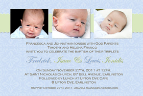 Brothers Photo Baptism Christening and Naming Invitations and Thank you Cards SC13-