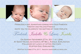 Sibling Photo Baptism Christening and Naming Day Invitations and Thank you Cards SC14-Sibling Photo Baptism Christening Naming and Birthday Invitations and Thank you Cards
