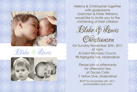 Brothers Photo Baptism Christening and Naming Invitations and Thank you Cards SC16-