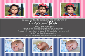 Sibling Photo Baptism Christening and Naming Day Invitations and Thank you Cards SC23-