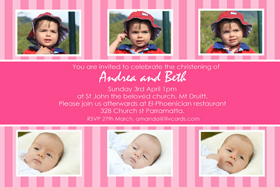 Sisters Photo Baptism Christening and Naming Invitations and Thank you Cards SC24-