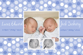 Twin Birth Announcements and Baby Thank You Photo Cards TA17-Photo cards, personalised photo cards, photocards, personalised photocards, baby cards, personalised baby cards, birth announcements, personalised birth announcements, christening invitations, personalised christening invitations, personalised invitations, personalised announcements, invitations, announcements, photo invitations, photo announcements, personalised photo invitations, personalised photo announcements, announcement cards, announcement photo cards, photo christening invitations, photo announcements, birthday invitations, personalised birthday invitations, photo birthday invitations, photocard birth announcements, photo card birth announcements, personalised photo card birth announcement, personalised photo birthday invitation, personalised invites, birth celebrations, personalised celebrations, personalised birth celebrations, baptism invitations, personalised baptism invitations, personalised photo baptism invitations, pregnancy announcements, pregnancy announcement cards,  pregnancy cards, personalised pregnancy announcements, personalised pregnancy announcement cards, personalised pregnancy cards, baby shower invitations, personalised baby shower invitations, engagement invitations, personalised engagement invitations, photo engagement invitations, personalised photo engagement invitations, engagement photo cards, save the date cards, personalised save the date cards, photo save the date cards, wedding thank-you cards, personalised wedding thank-you cards, wedding thank-you photo cards,