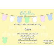 Baby Shower Photo Invitation - Baby Clothes line in Lemon-Photo cards, photo card, invitation, invitations, photo invitations, photo invitation, baby shower invitation, baby shower photo invitation, baby shower invitaitons, baby shower photo invitations,
