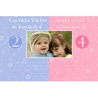Brother and Sister Photo Birthday Invitations and Thank you Cards SB02-Brother and Sister Photo Baptism Christening Naming and Birthday Invitations and Thank you Cards