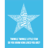 Twinkle Twinkle Personalised Boy Wall Art WA13-twinkle twinkle little star wall art, personalised name, wall art