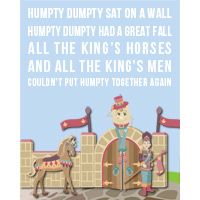 Humpty Dumpty Nursery Rhyme Bus Scroll Wall Art WA15-nursery rhyme wall art, baby wall art, bus scroll
